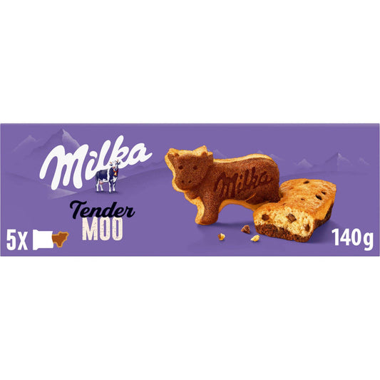 Milka Tender Moo 140g soft sponge snack cakes with chocolate chips multipack