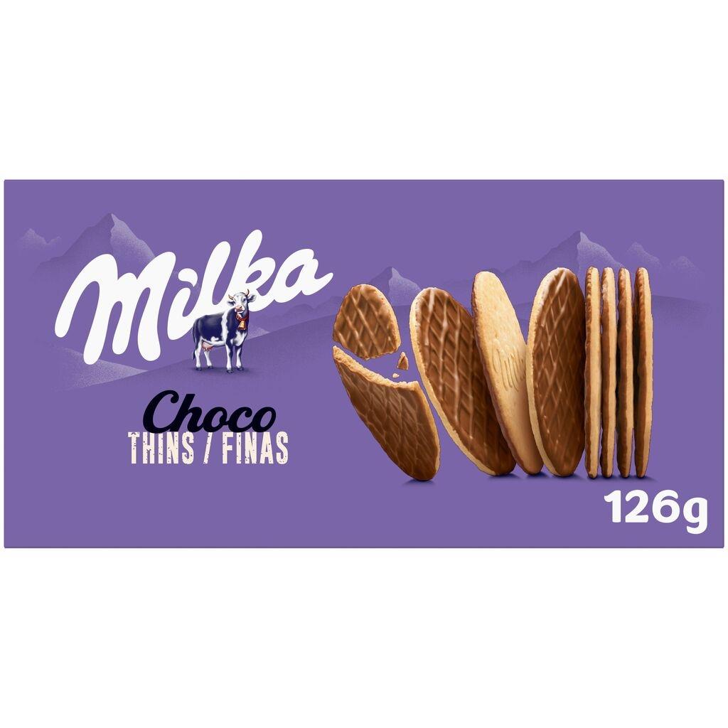 Milka Thin Chocolate Biscuits 126g