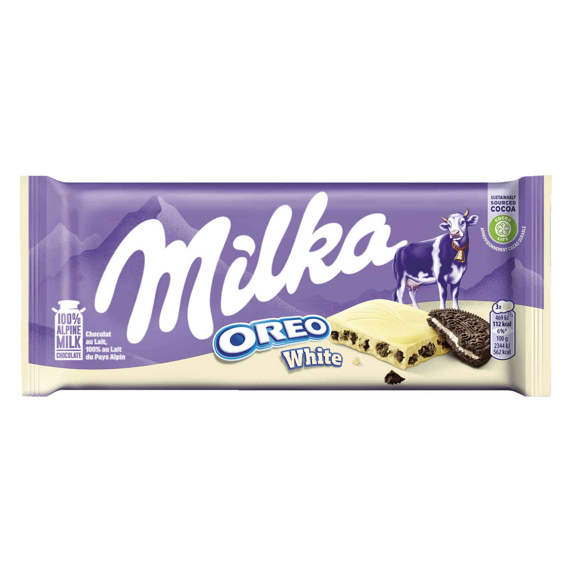 Milka white chocolate with Oreo tablet 100g creamy biscuit chocolate slab Chocolate Tablets and Slabs