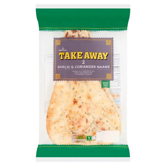 Morrisons Garlic and Coriander Naan – 2 Pack () 2PACK Crackers 260 g – savoury crackers; Crackers Salty and Healthy