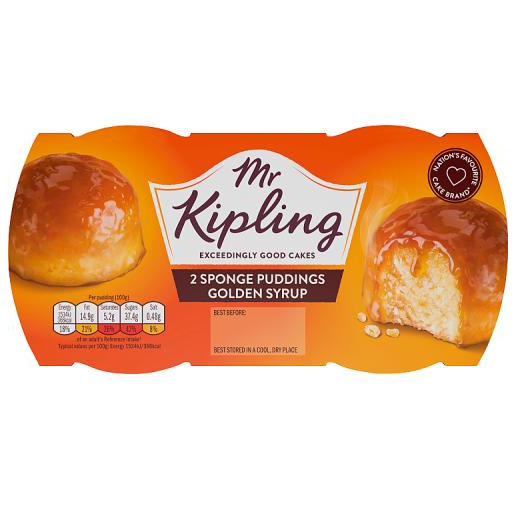 Mr Kipling Golden Syrup Sponge Pudding 2x108g