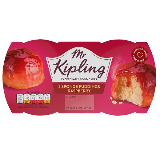 Mr Kipling Raspberry Sponge Puddings 2x108g