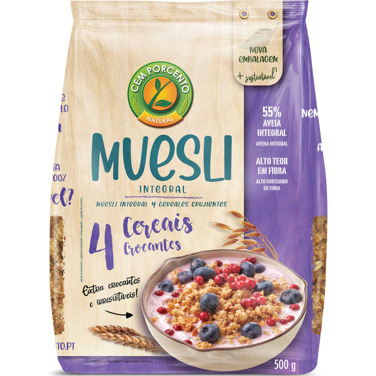 Cem Porcento Muesli 4 Grains 500g