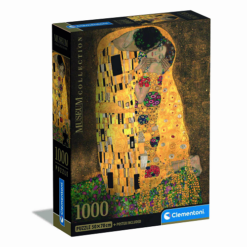 Museum – Klimt The Kiss 1000 Pieces Clementoni 14+ – art puzzle for adults and teens, Gustav Klimt masterpiece, festive educational gift