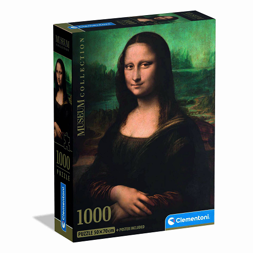 Museum – Leonardo Monalisa 1000 Pieces Clementoni 14+ – art puzzle gift for adults and teens, festive educational puzzle, Leonardo da Vinci