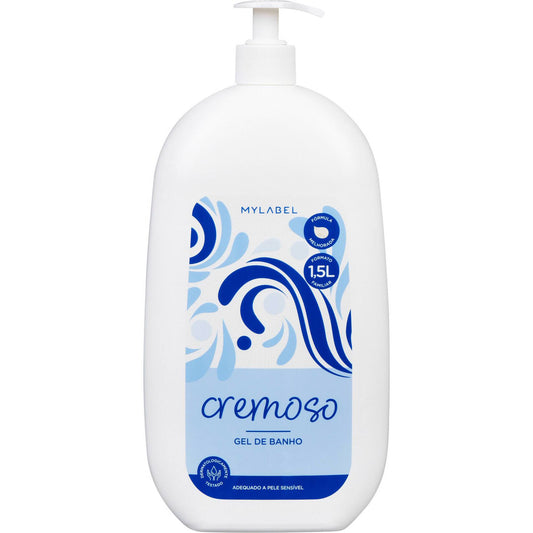 Mylabel creamy shower gel 1.5 litre family body wash bath shower hygiene skin care