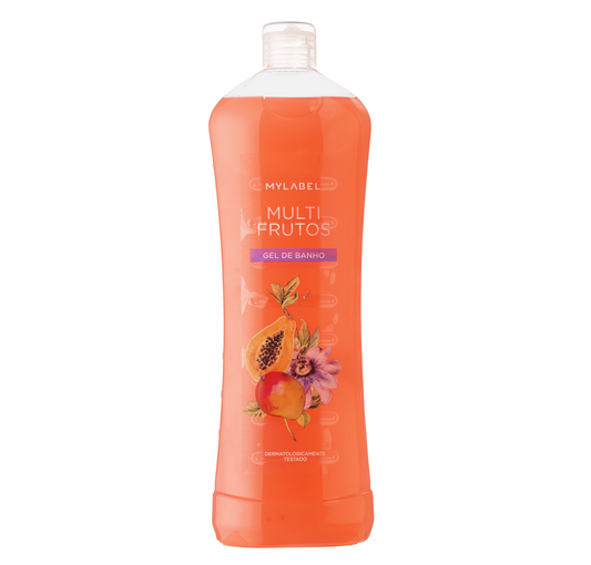 Mylabel multifruit shower gel 1 litre fruity body wash bath shower hygiene skin care