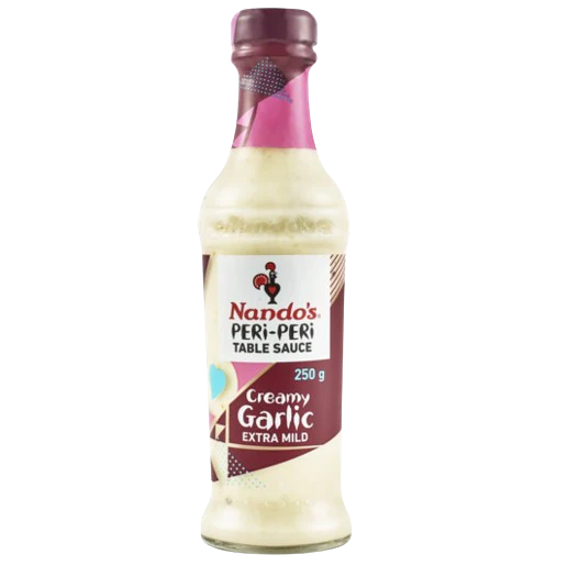 Nando’s Creamy Garlic Extra Mild Peri-Peri Sauce 250 ml peri peri creamy garlic cooking sauces marinades and seasonings