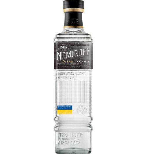 Nemiroff De Luxe Vodka 700ml 40% ABV premium Ukrainian vodka for Martinis, cocktails and serving chilled