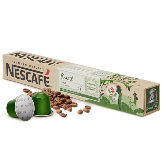Nescafé Brazil Nespresso lungo capsules 10 capsules smooth Brazilian coffee pods balanced lungo coffee