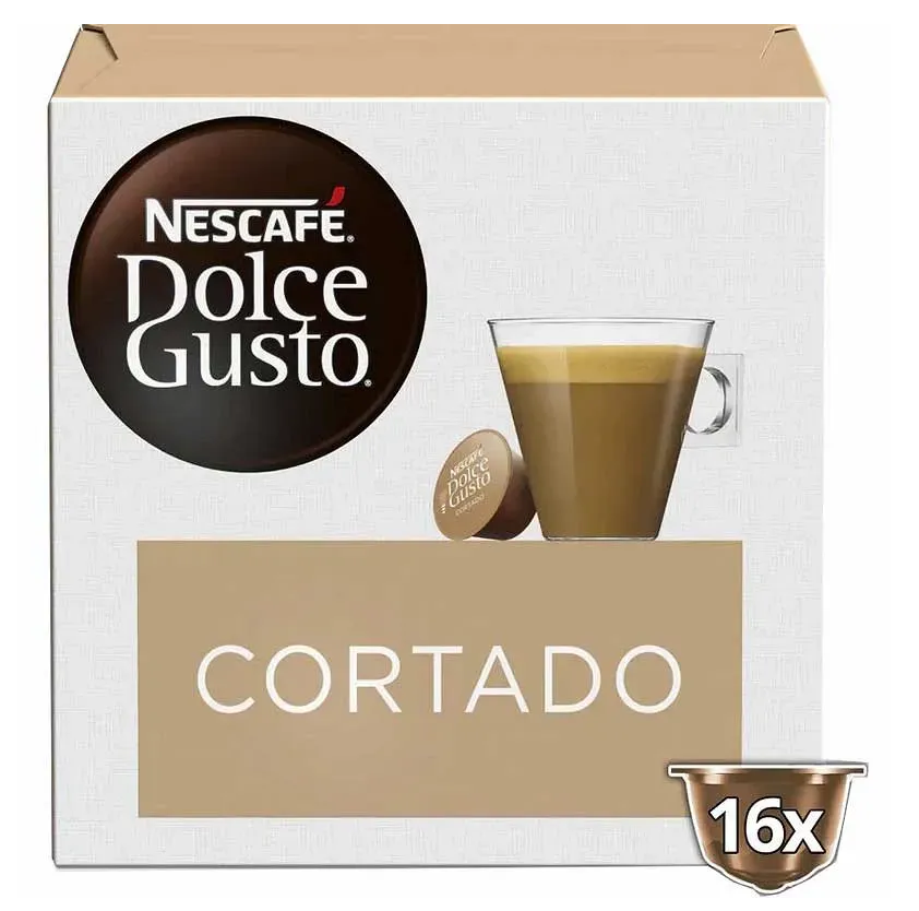 Nescafé Cortado coffee capsules 16 pack Dolce Gusto compatible creamy espresso pods smooth cortado coffee capsules