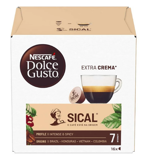 Nescafé Espresso Sical coffee capsules 16 pack Dolce Gusto compatible Portuguese espresso pods rich aroma smooth crema capsules