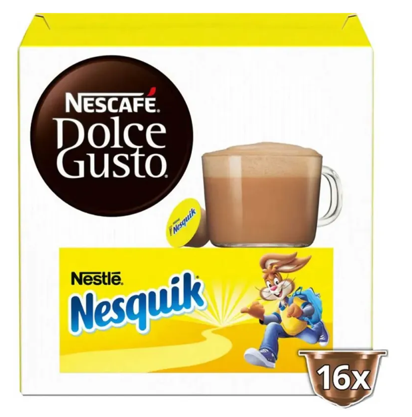 Nesquik chocolate drink capsules 16 pack Dolce compatible hot chocolate pods creamy cocoa drink capsules family chocolate beverage