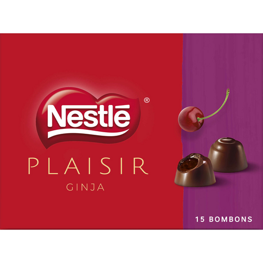 Nestlé Plaisir Ginja chocolate candies 158 g – cherry liqueur chocolate gift box, premium Portuguese-inspired sweets, festive gourmet confectionery
