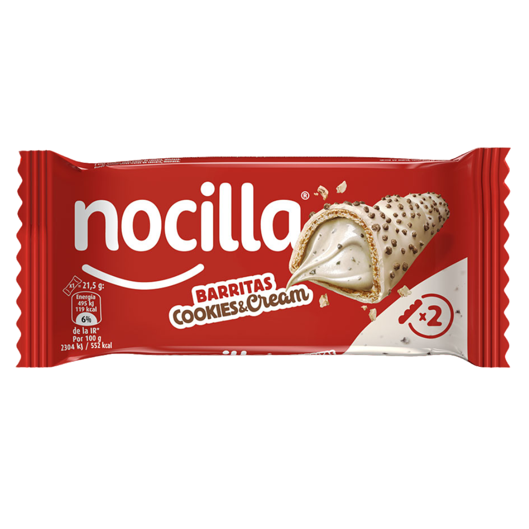 Nocilla Cookies and Cream Bar 2 units 43 g cookies and cream chocolate snack chocolate and snack bars