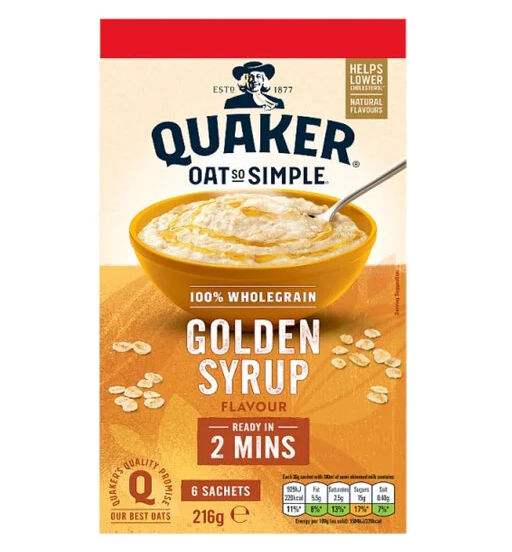 Quaker Oat so Simple Golden Syrup 6 Sachets