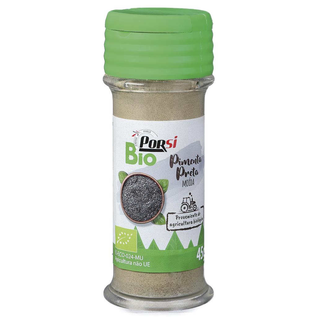 Porsi Organic Ground Black Pepper 45g