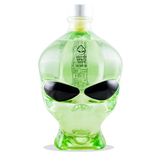 Outer Space Alien Head Vodka 700ml 40% ABV collectible alien bottle vodka for cocktails, unusual gifts, parties and home bars