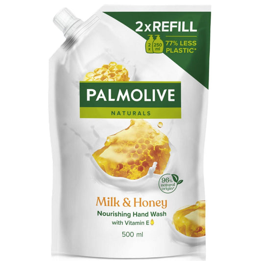 Palmolive milk and honey liquid soap refill 500ml hand wash refill nourishing hand care hygiene