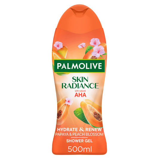 Palmolive skin radiance papaya and peach shower gel 500ml fruity body wash bath shower hygiene
