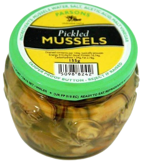 Parsons pickled mussels 155 g tinned seafood shellfish pantry