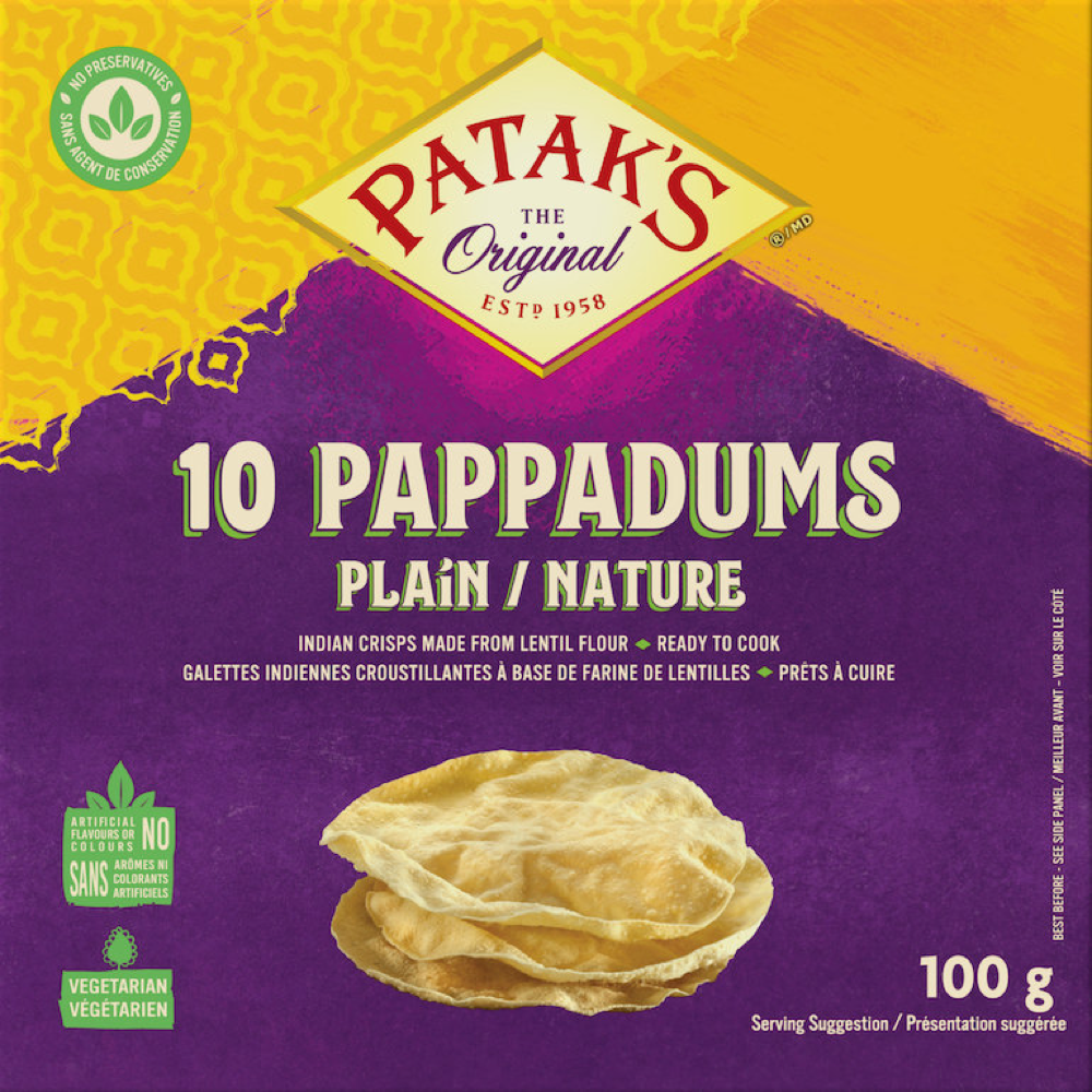 Pataks Patak’s Plain Pappadums – (Best Before 30.03.2025) Crackers 100 g – savoury crackers; Crackers Salty and Healthy