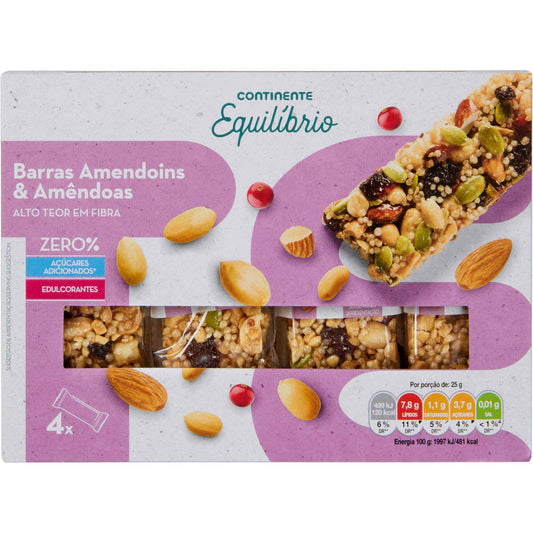 Peanut Almond and Cranberry Bars 100g