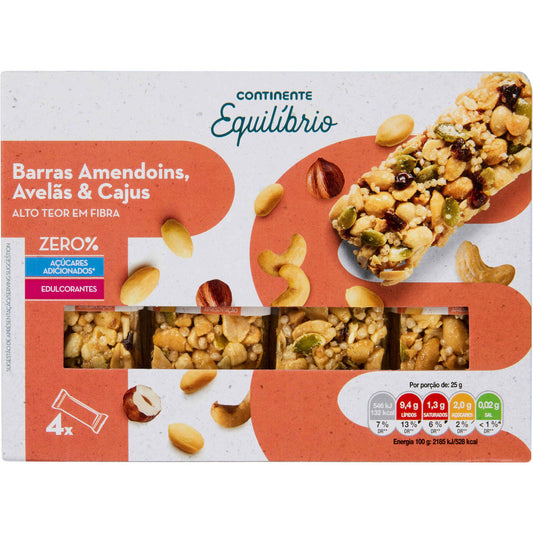Peanut Hazelnut Cashew and Cranberry Bars 100g