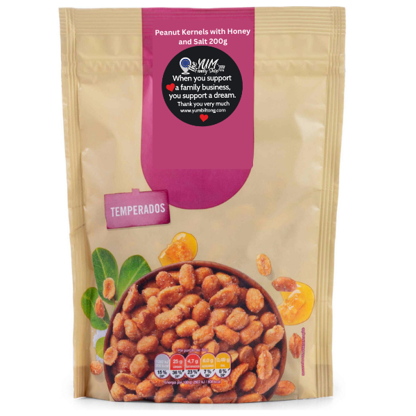 Peanut kernels with honey and salt 200 g crunchy sweet and savoury peanut snack