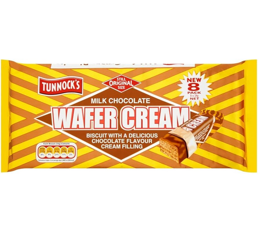 Tunnocks Milk Chocolate Wafer Creams 8 Pack