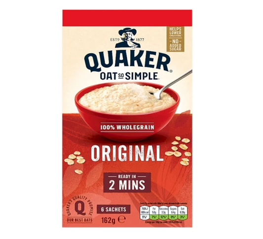 Quaker Oat so Simple Original 6 Sachets 162g