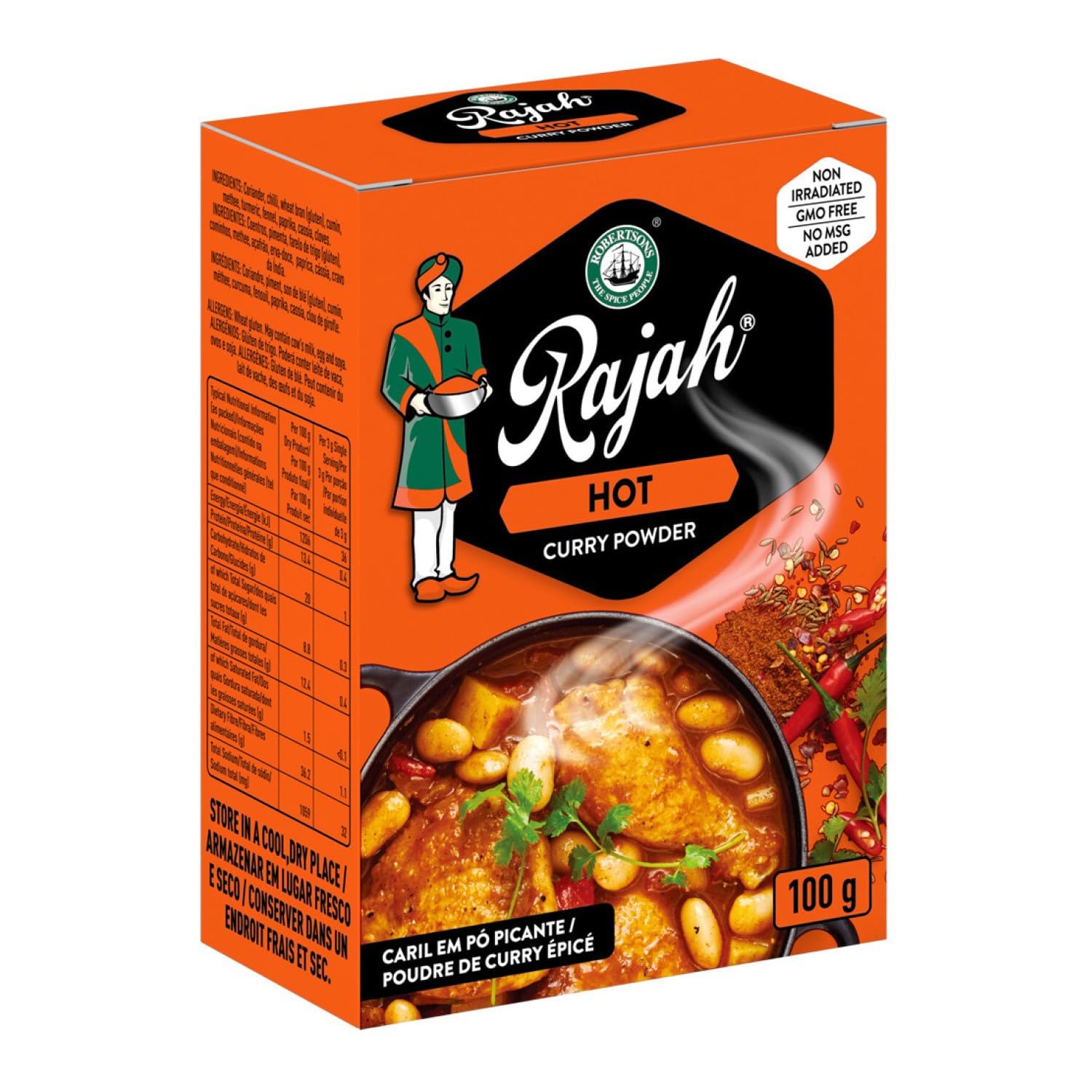 Rajah Hot Curry Powder 100g fiery aromatic curry spice blend South African seasoning South African Products