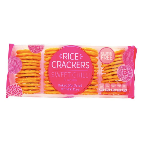Rice Crackers Sweet Chilli Fat Free – (Best Before 14.04.2025) 100 g – savoury crackers; Crackers Salty and Healthy