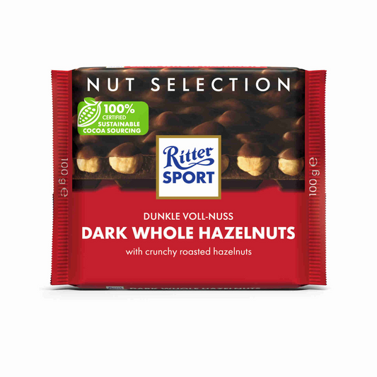Ritter Sport dark chocolate with hazelnut tablet 100g square slab Chocolate Tablets and Slabs