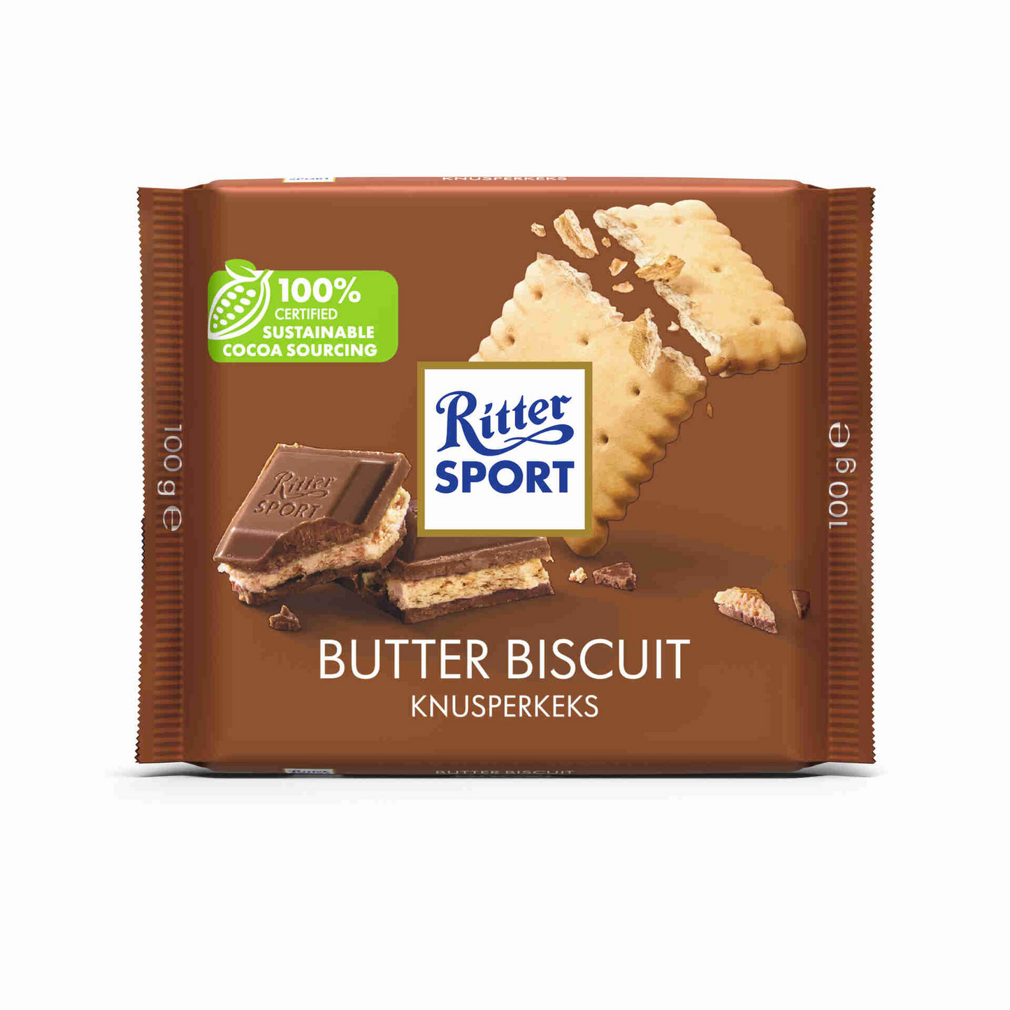 Ritter Sport milk chocolate with biscuit tablet 100g creamy crunchy chocolate slab Chocolate Tablets and Slabs