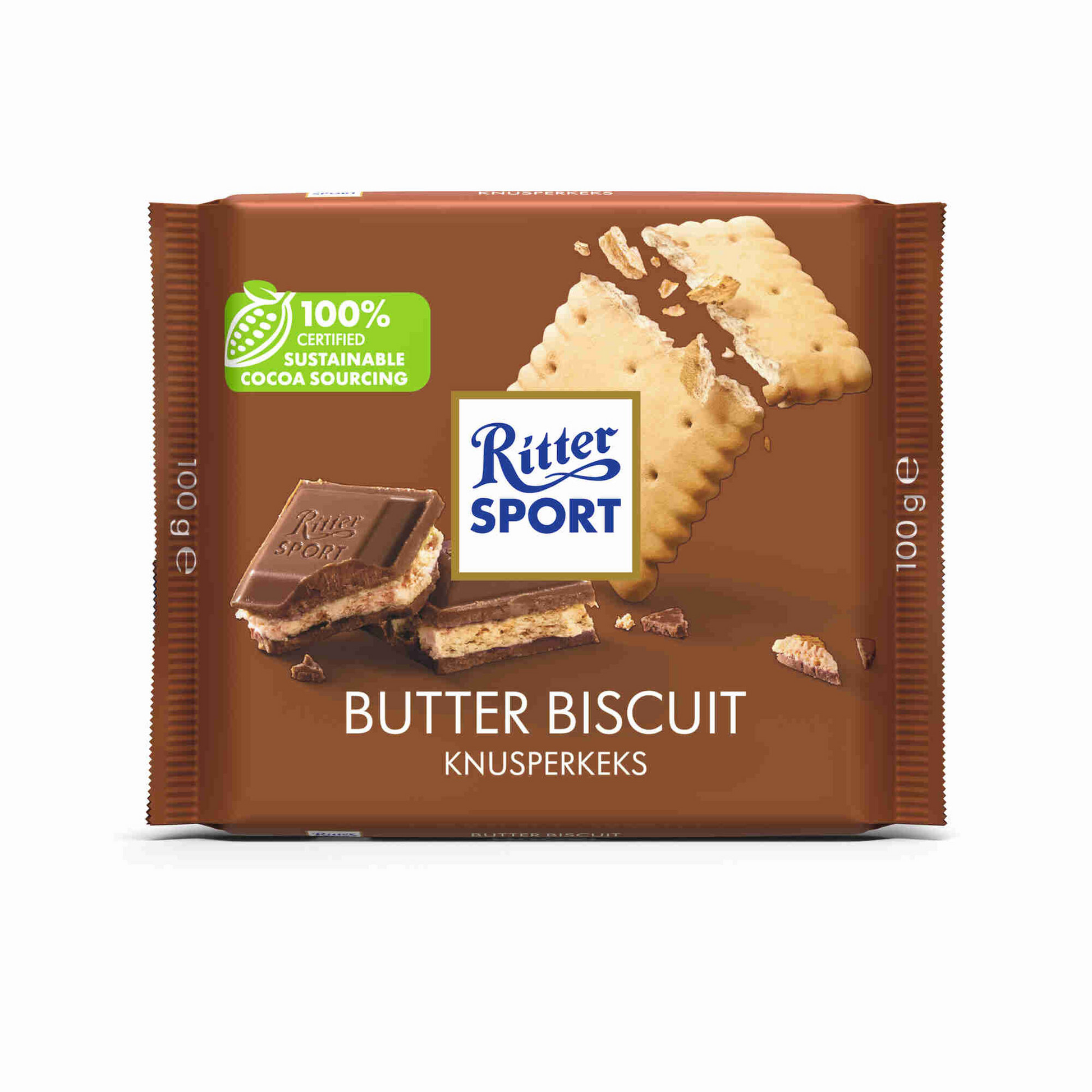 Ritter Sport milk chocolate with biscuit tablet 100g creamy crunchy chocolate slab Chocolate Tablets and Slabs