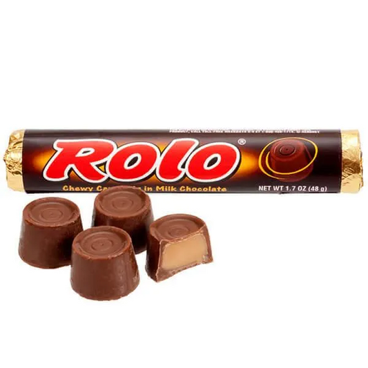 Rolo Chocolate Nestlé 52g milk chocolate caramel roll bar Chocolate and Snack Bars and Nougat Mini Chocolate Bars and Treats Caramel Chocolate Bars and Sweets collection Festive