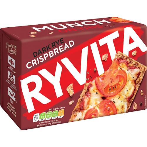 Ryvita Crispbread Dark Rye 250g crunchy wholegrain rye crispbread savoury snack