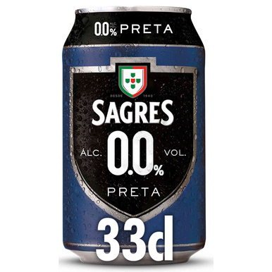 Sagres Black Non-Alcoholic Beer 330ml 0.0% ABV