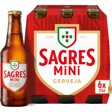 Sagres Mini 6 x 250ml Bottles 5% ABV