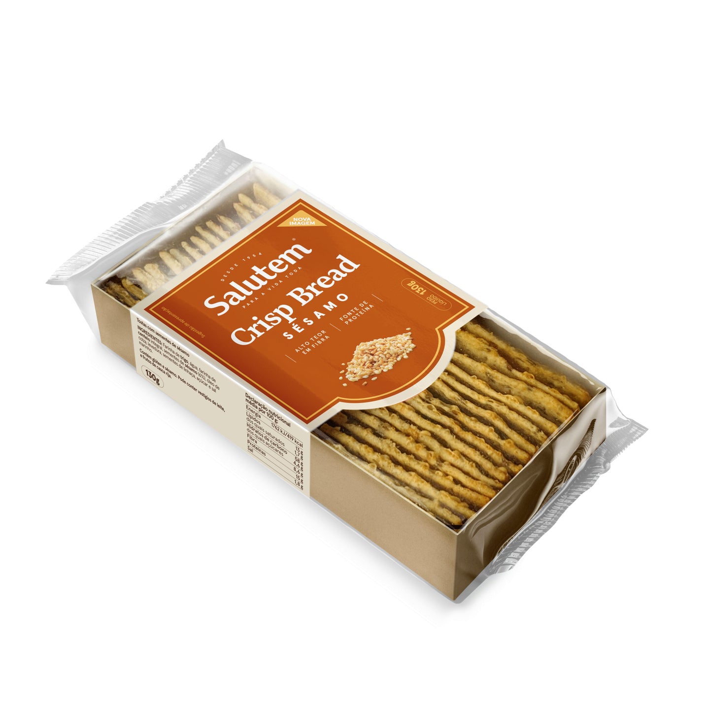 Salutem Sesame Crisp Bread 130g crunchy sesame crispbread savoury snack