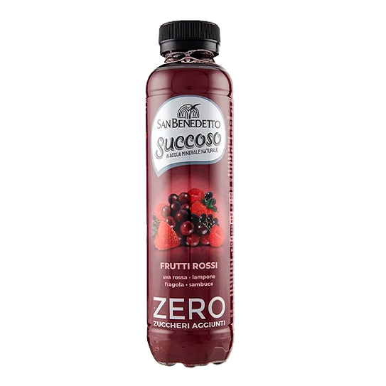 San Benedetto Zero Red Fruits 400ml mineral water fruit drink grape raspberry elderberry sugar free refreshing juice drink Italy