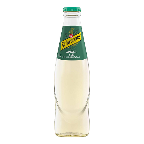 Schweppes ginger ale 200ml glass bottle sparkling ginger soft drink mixer soft drinks carbonated