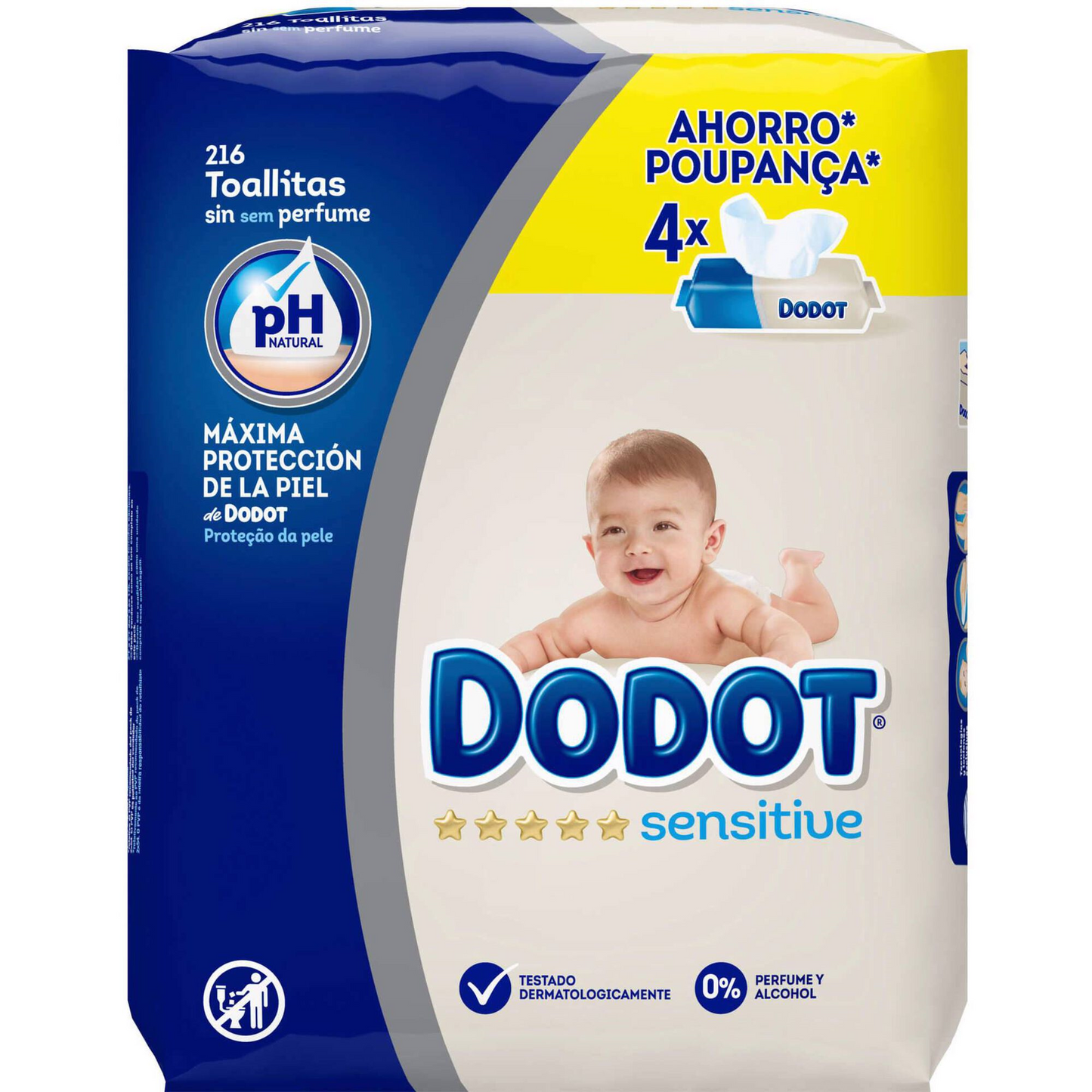 Babytücher Dodot Sensitive – 4×54 Tücher | Sanfte Pflege für empfindliche Haut