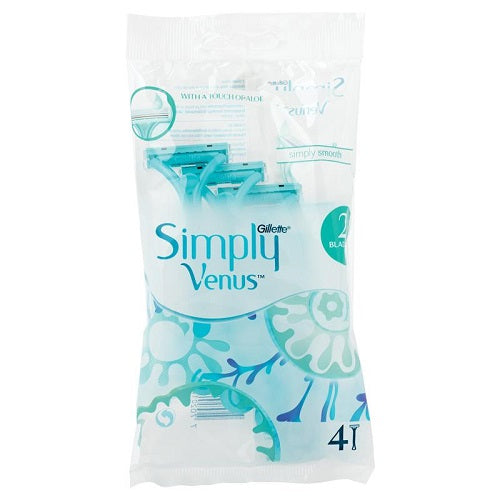 Simply Venus Gillette 4 Razors With Aloe 2 Blades
