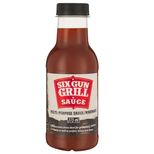 Six Gun grill sauce 375 ml South African smoky table and grill sauce BBQ style Table Sauces clearance