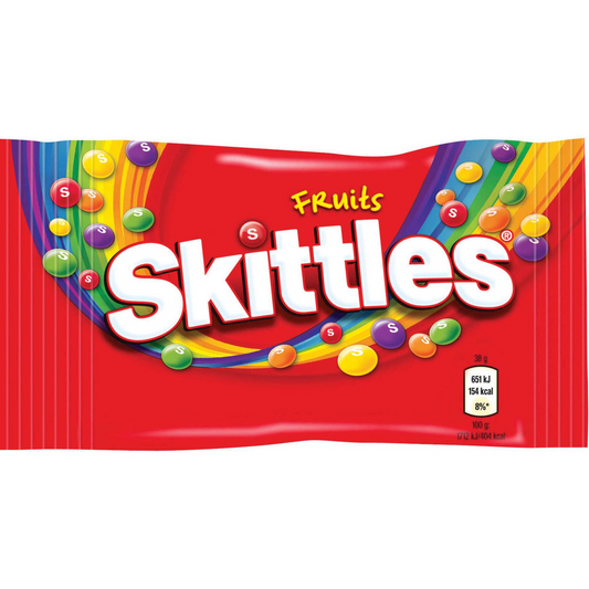 Skittles fruit dragees 38g colourful chewy candy with crunchy shell fruity sweets