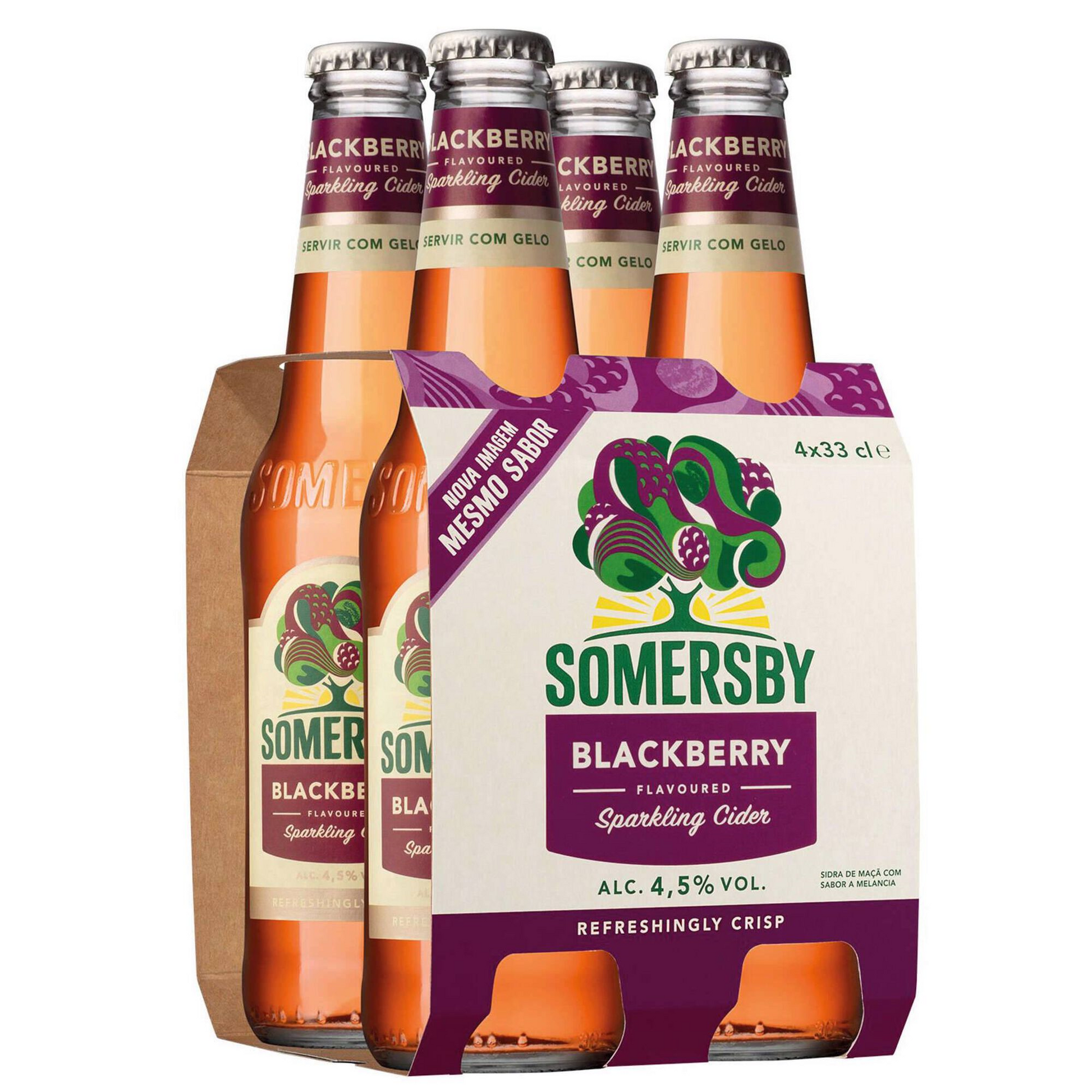 Somersby Blackberry Cider – 4 Pack (330ml Bottles, 4.5% ABV) | Fruity & Crisp Cider