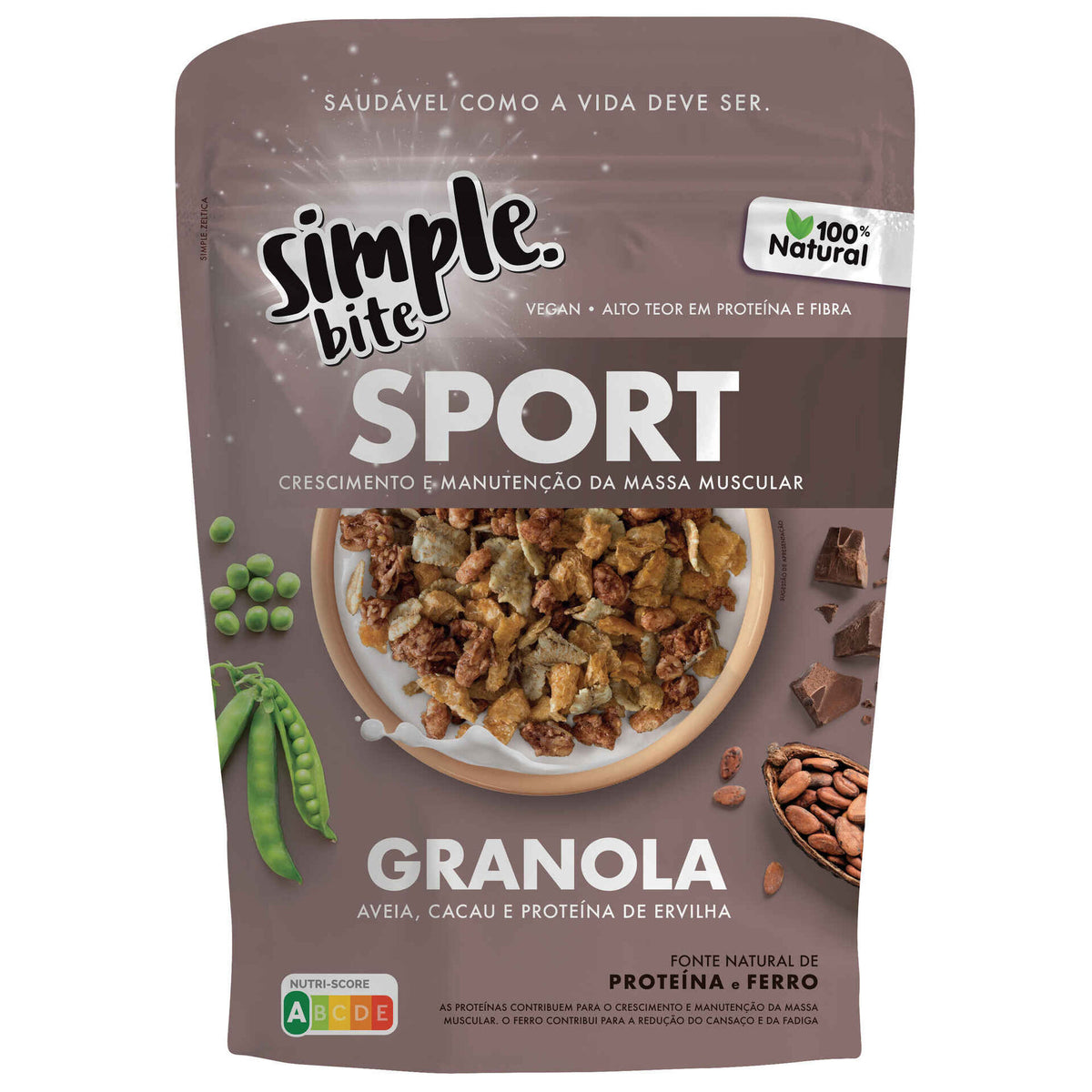 Simple Sport Oat Cocoa and Pea Protein Granola 300g