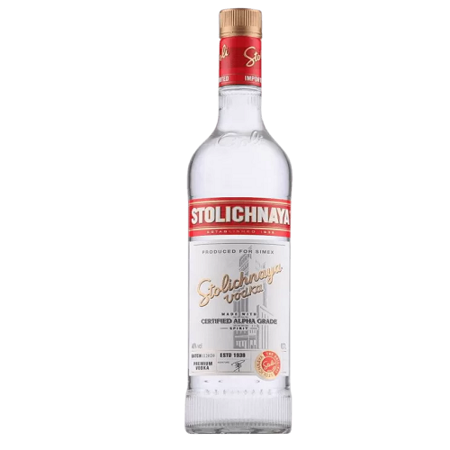 Stolichnaya Vodka 1L 40% ABV classic vodka for cocktails, mixed drinks and serving chilled